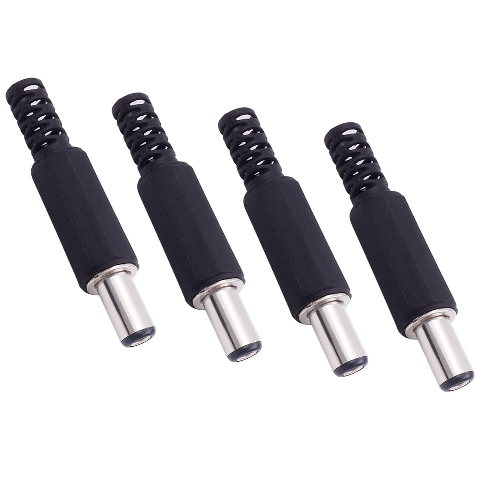 4-Pack Replacement 5.5mm x 2.1mm DC Power Male Plug Solder Type Power Supply Jack Connector Adapter for Power Cable Repair