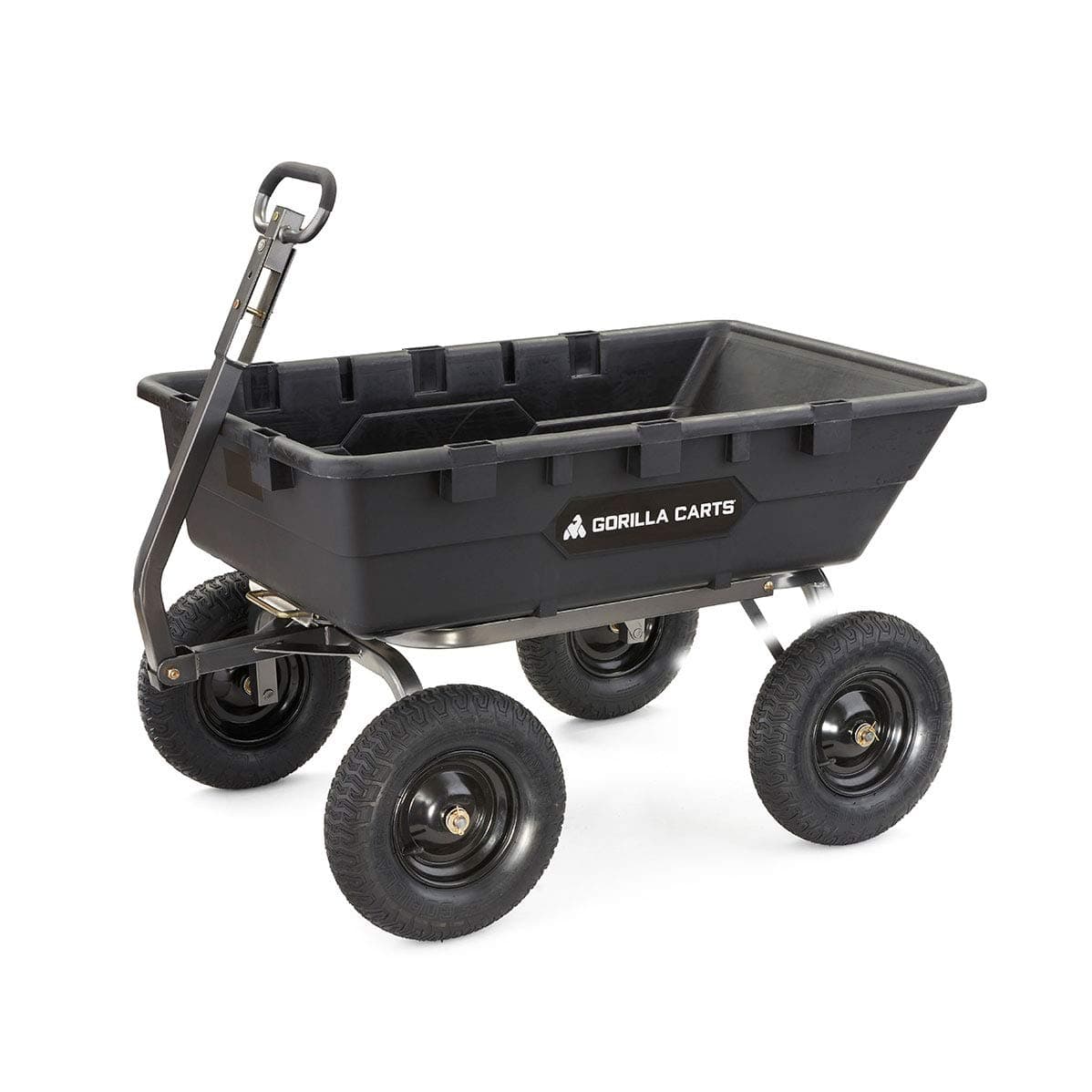 Gorilla Carts GOR10-16 Super Heavy Duty Poly Dump Cart, 1,500-pound Capacity, Black