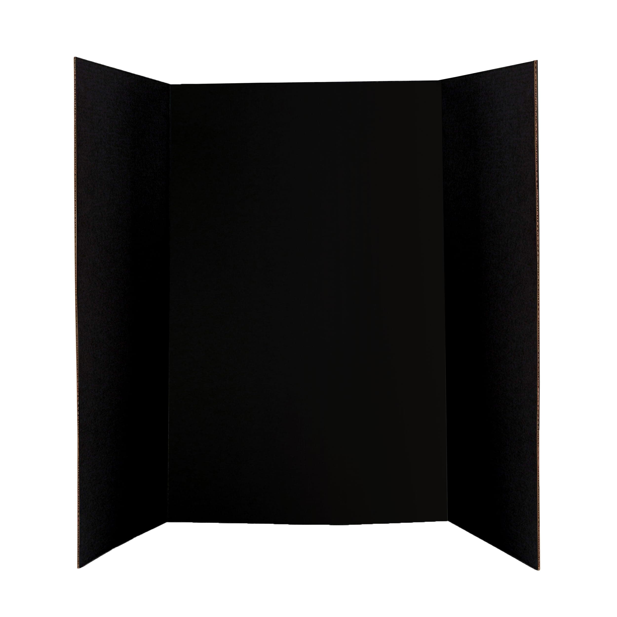 Emraw Black Tri-Fold Presentation Board 36" x 48" Corrugated Tabletop Display Exhibition Board Lightweight and Portable with Smooth Surface Great for School Projects and Business presentations - by