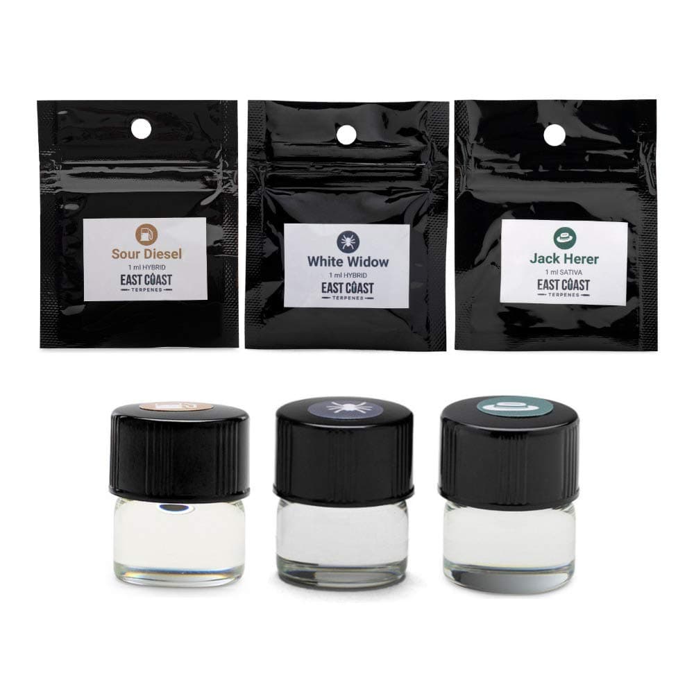 East Coast Terpenes - 1 mL Sample 3-Pack - Jack Herer, White Widow, Sour Diesel - 100% Pure Organic Solution
