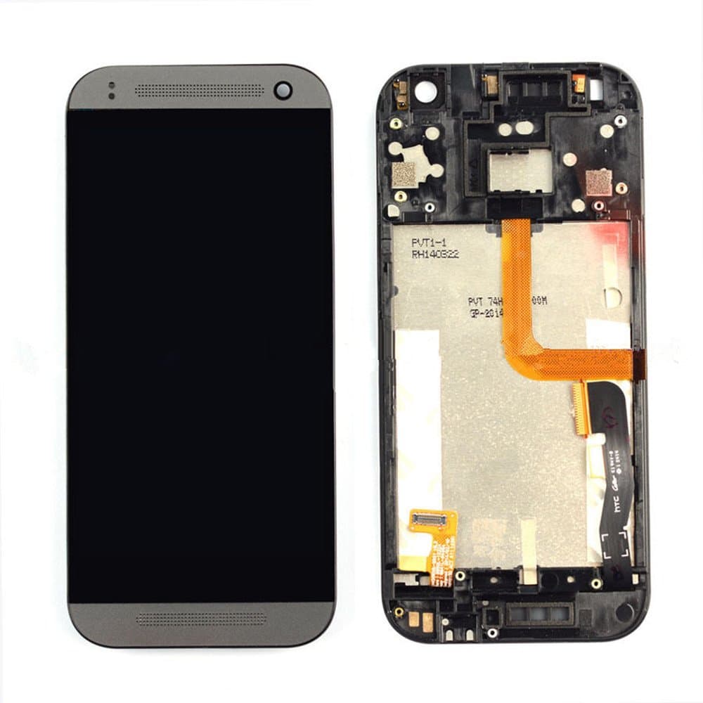 Black HTC One Mini 2 M8 Mini Touch Digitizer Glass+LCD Display Assembly W/ Frame