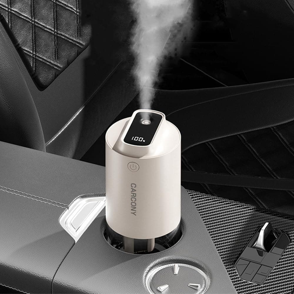 Aromatherapy diffuser, car air freshener perfume humidifier, intelligent sensor start and stop with the car. Suitable for cars, bedrooms, living rooms (white)