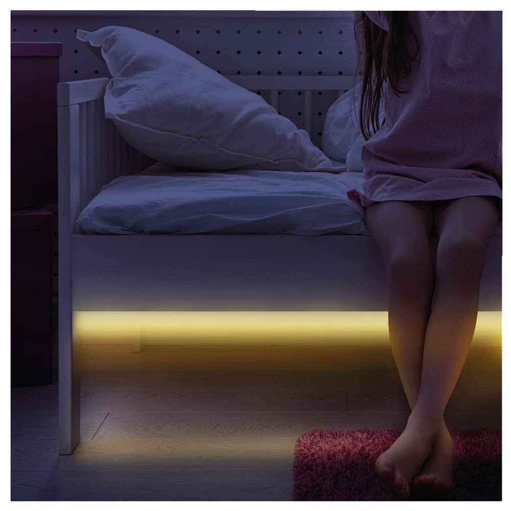 VADOOLL Motion Sensor Dream Bed Light, Flexible LED Decoration Strip Light for Sofa Roof Stair Night Light, Motion & Light Sensors with Automatic Shut-off Timer