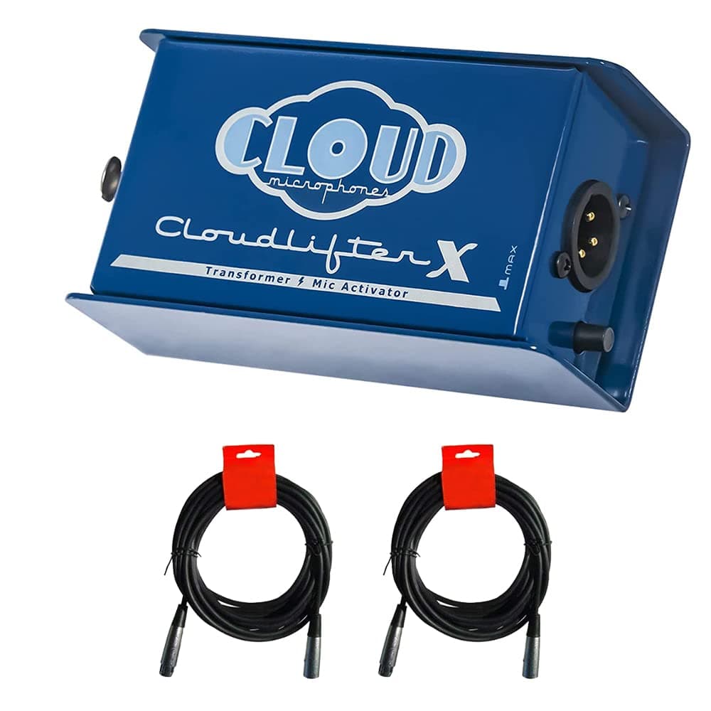 Kellards Cloud Microphones Cloudlifter CL-X Transformer Mic Activator Ultra-Clean Microphone Preamp Gain Bundle with 2x XLR-XLR Cable