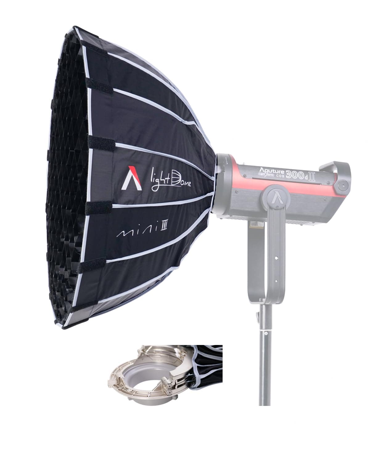 Aputure Light Dome Mini III -Φ58*32.7cm Circular Mini Bowens Mount Softbox: Quick Setup with Foldable Design, Compatibility for Aputure & Amaran & Other Bowens Continuous Light