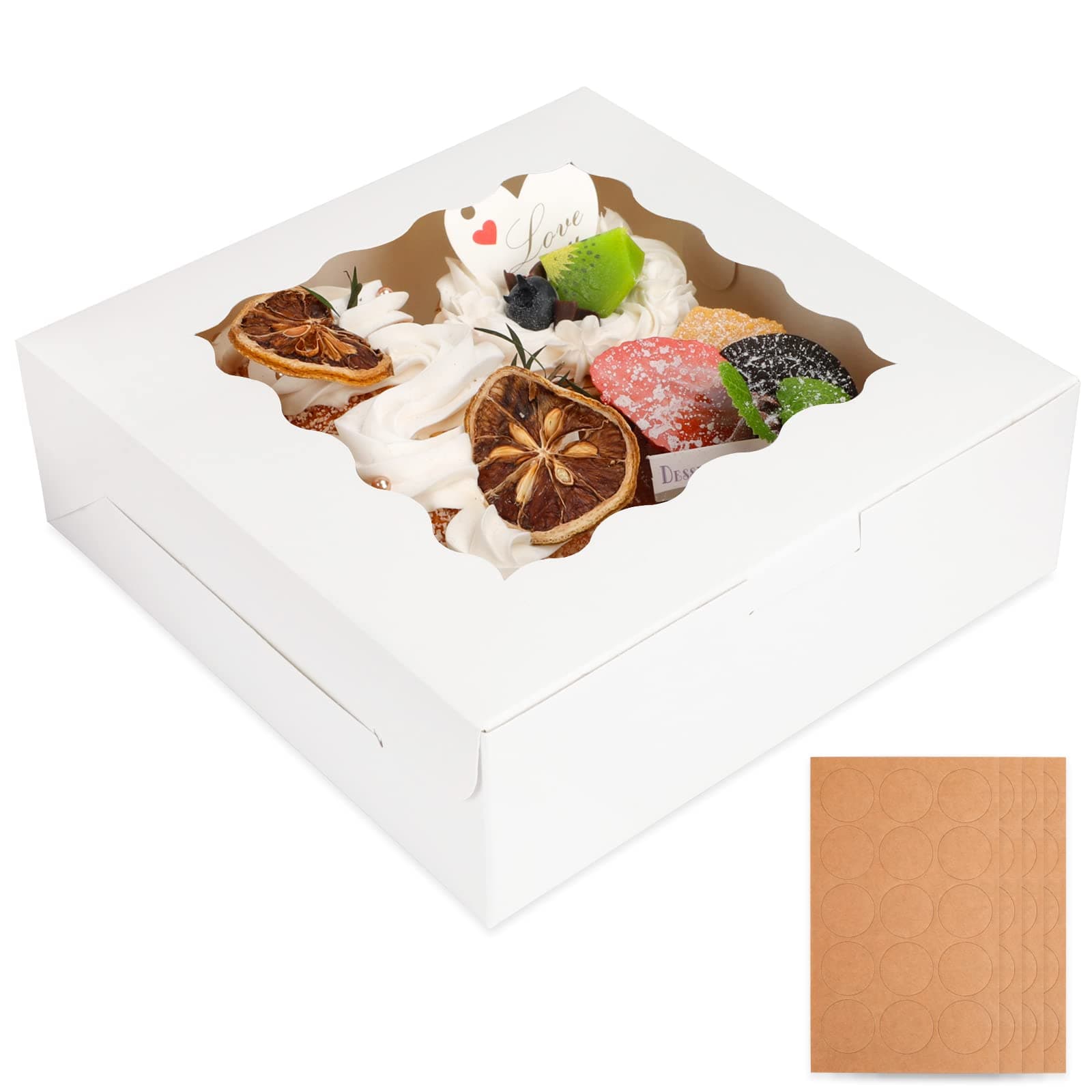 Moretoes  50pcs White Pastry Boxes