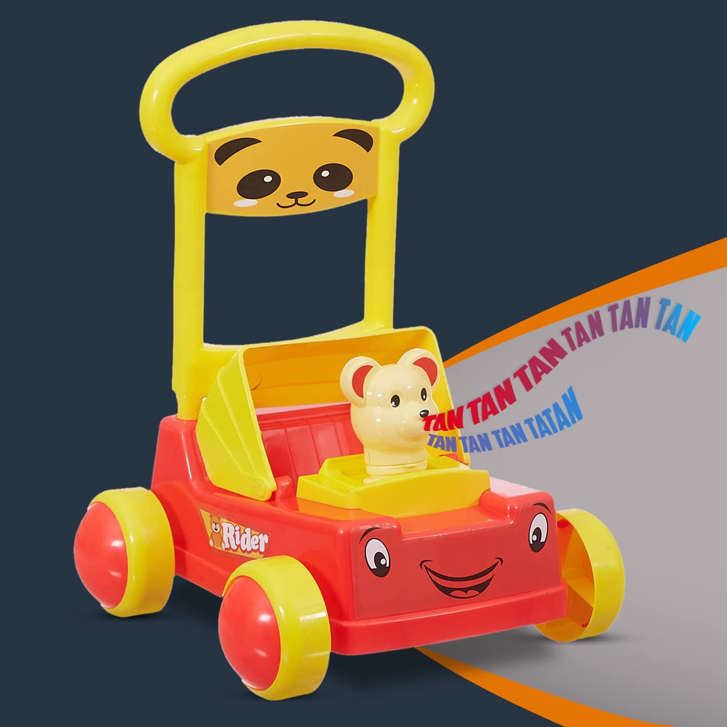 Dash First Step Sit-to-Stand Activity Baby Push Walker with Tan-Tan Music & Sound, Baby Walker Learning Support, Walker for Baby Boy and Girl (Red, 9-18 Months) - 1