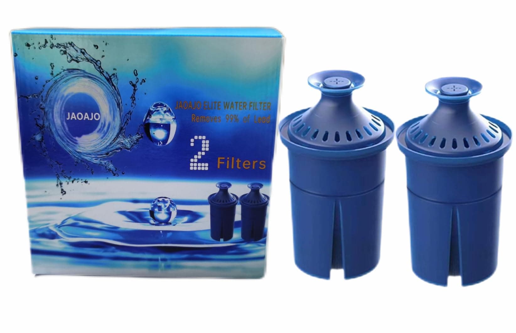 Elite Water Filter Lasting 6 Months-Efficient Long-Life Elite Filter, Replacement for Brita Pitcher Water Filter and Dispensers, Etc.,BPA FREE,2 Count(Blue)