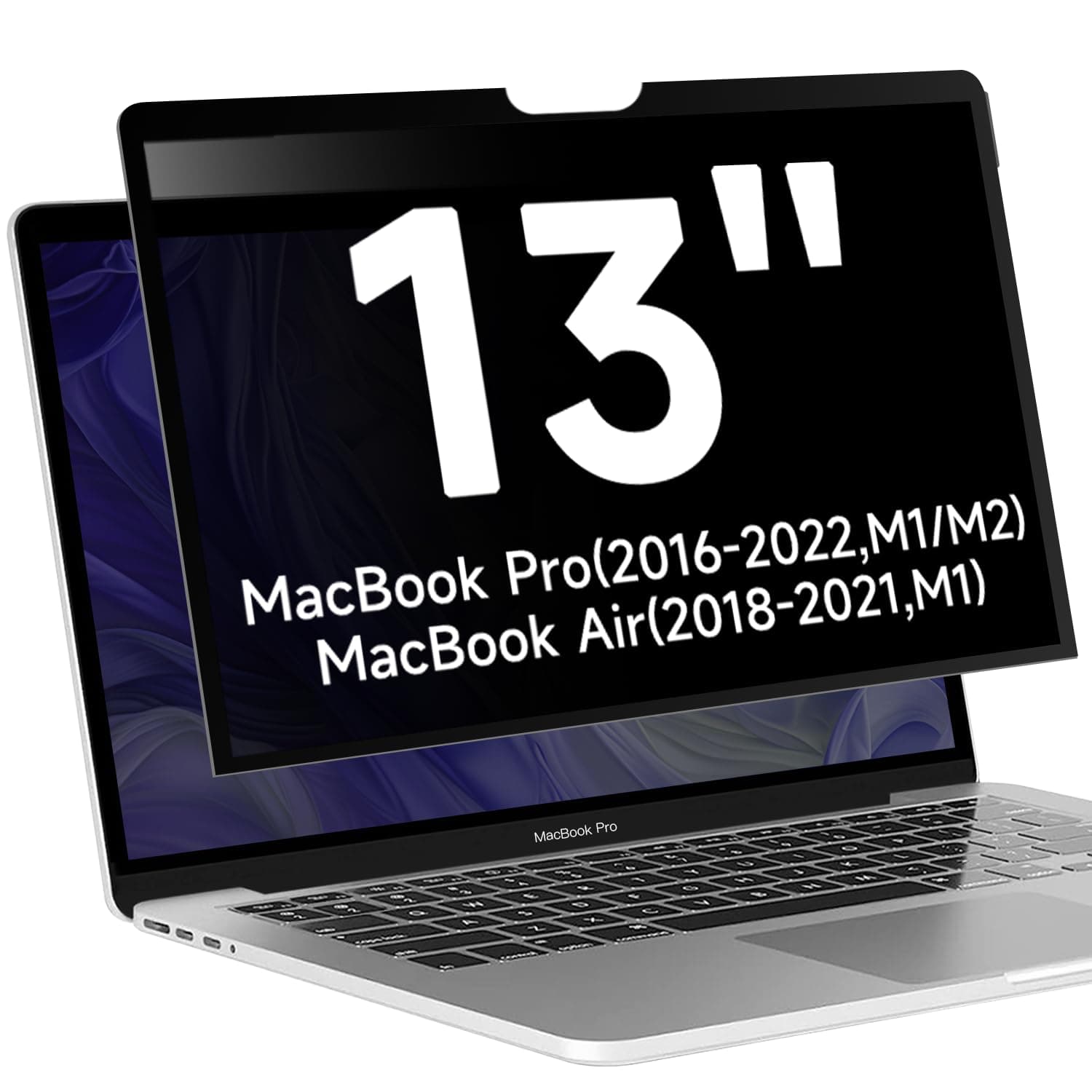 ANTOGOO VUpgraded Privacy Screen Filter Compatible with MacBook Pro 13 Inch (2016-2022, M1, M2)/MacBook Air 13'' (2018-2021, M1), Removable Anti Blue Light Laptop Privacy Screen, No Magnetic No Glue