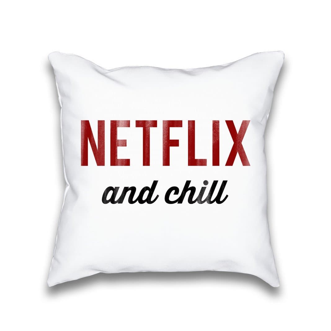 Netflix and Chill Typography Throw Pillow