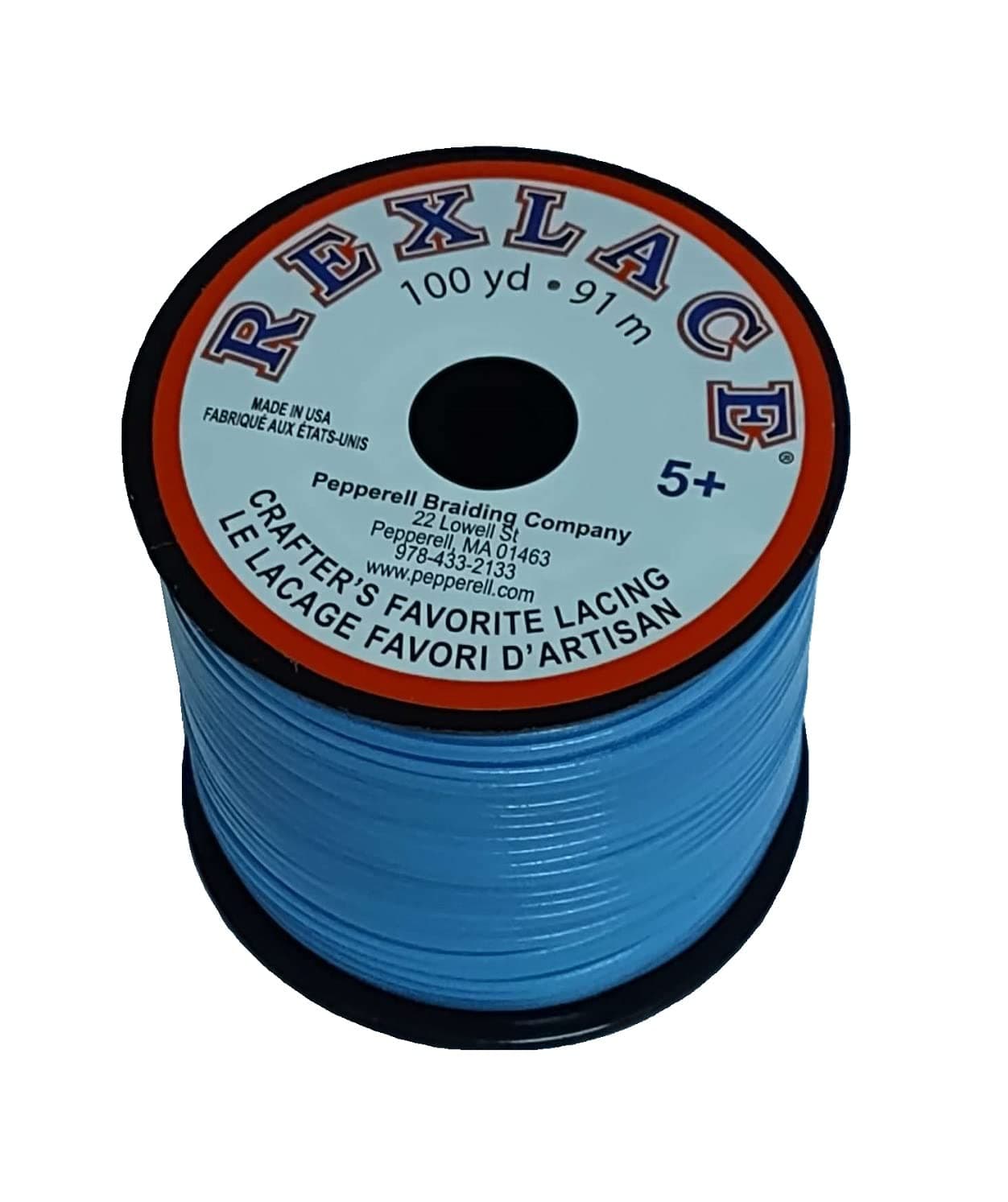 Rexlace Pepperell Blue Glow Plastic Lacing 100 Yard Spool