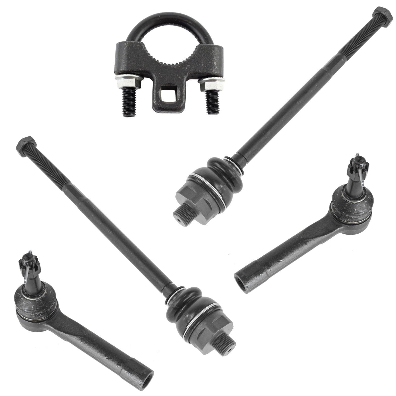 TRQ Inner & Outer Tie Rod 4pc Set Kit With Tool for 2002-2006 Cadillac Escalade / 1999-2006 Chevy-GMC 1500 Truck 4WD / 2000-2006 Chevy Tahoe / 2000-2006 GMC Yukon 1500
