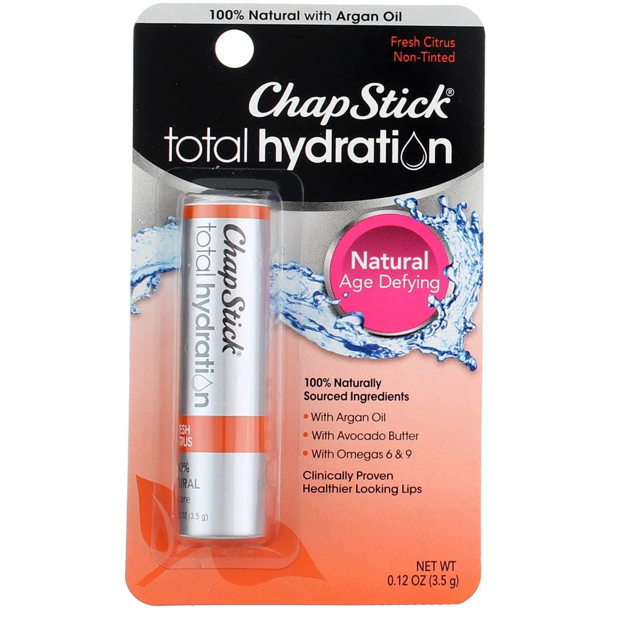 ChapStick Total Hydration Fresh Citrus, 0.12 Ounce (Pack of 2)