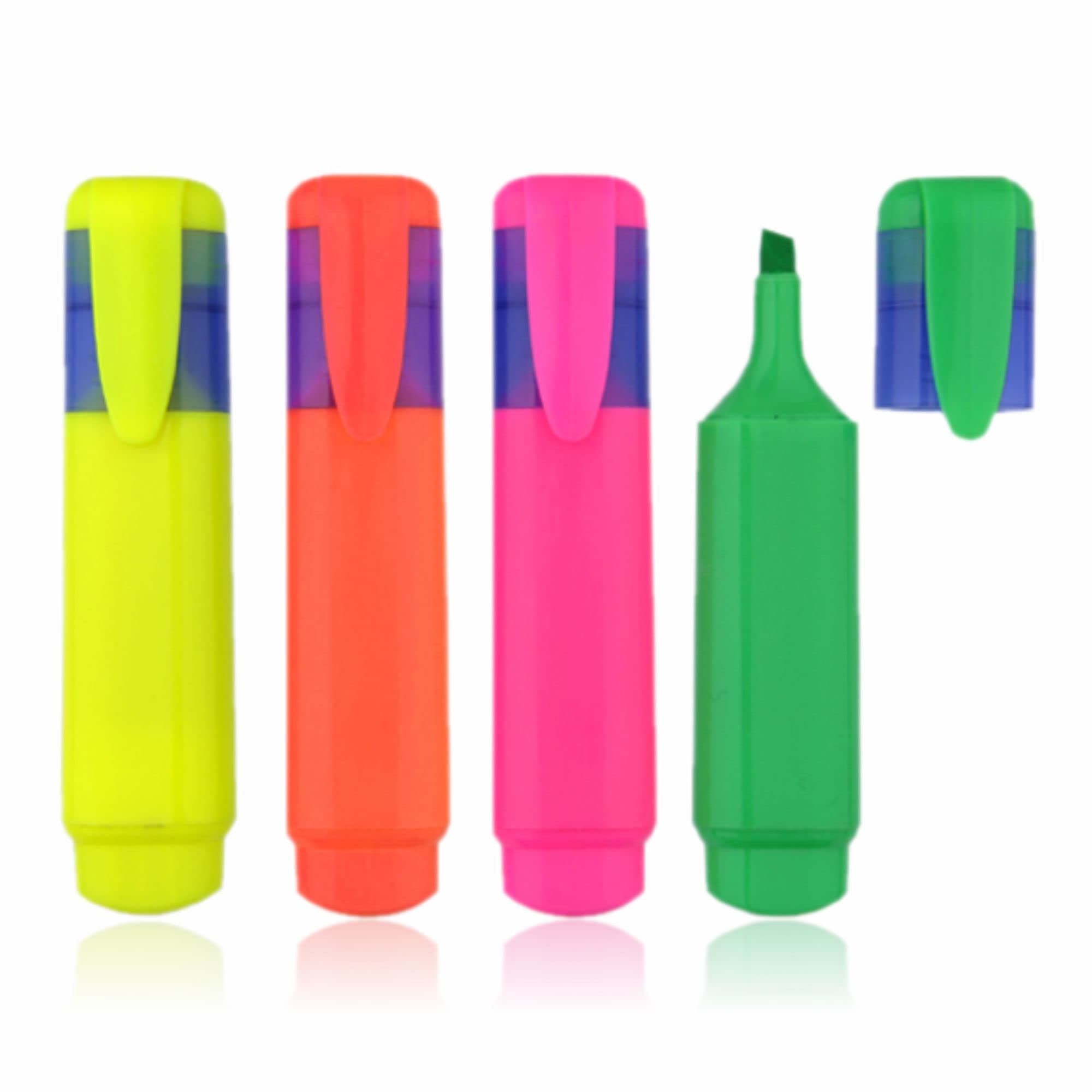 Highlighters Pens Chunky Highlighter Chisel Tipped Marker Multipack For Student Kids Adults Underlines Revision Activities Studying Essentials Home School Office Supplies Assorted Colours (Pack Of 4)