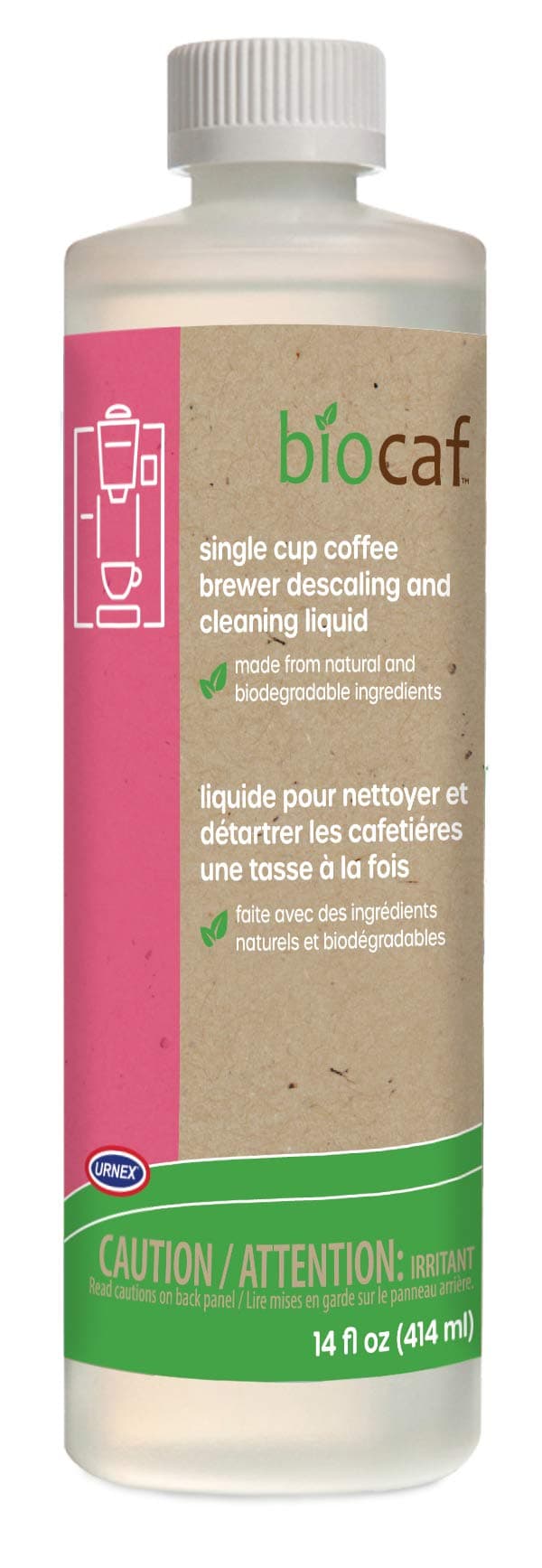 Full Circle Biodegradable Single Cup Brewer Cleaning and Descaling Liquid 14 ounce