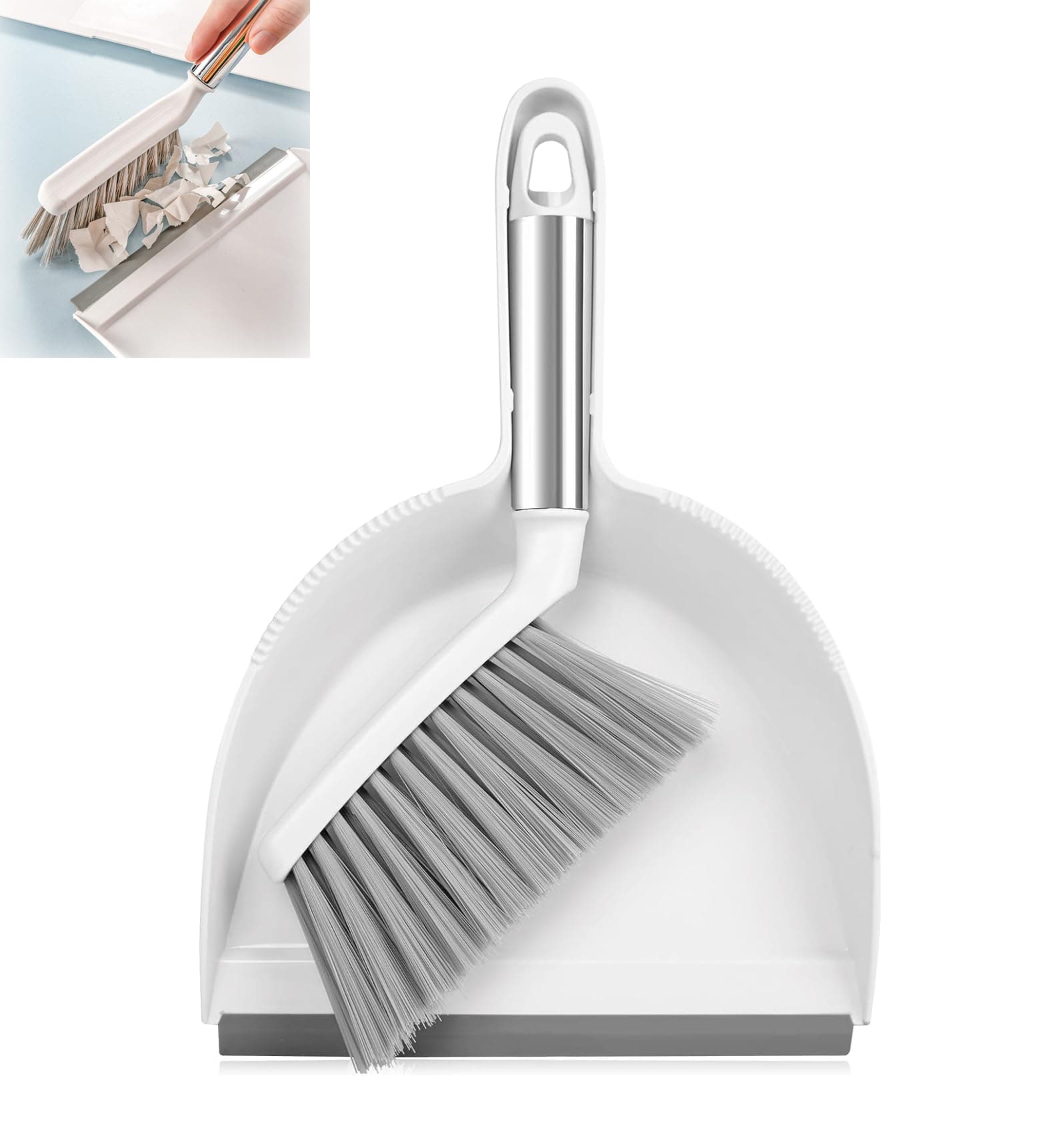 Compact Broom and Dustpan Set for Home, Kitchen, Desktop, and Pets | Mini Handheld Dustpan with Small Brush | Efficient Cleaning Tool for Quick Cleanup