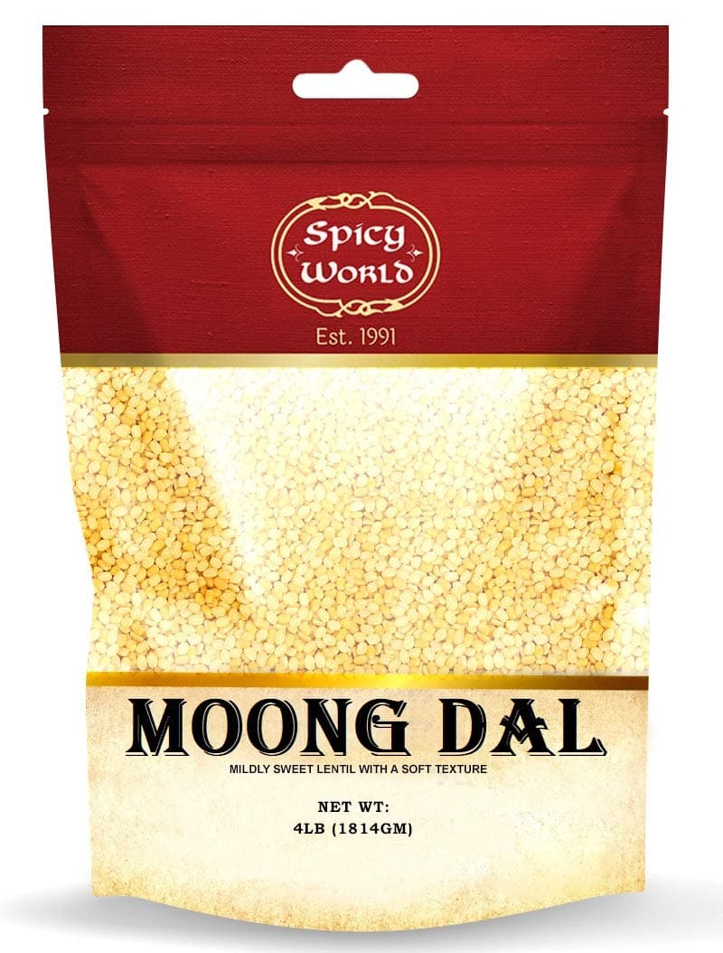 Indian Moong Dal - 4 lbs | Premium Split Dry Beans | 100% Natural & Pure | Versatile & Nutritious Legume | Golden Lentils for Delicious Recipes