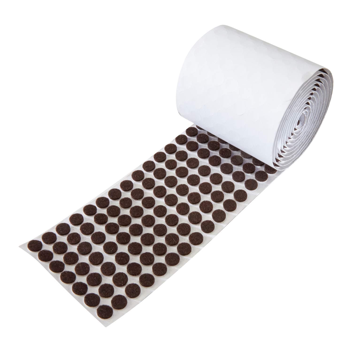 1000 Pack Rok Hardware Heavy Duty 3/8" (9.5mm) Diameter Self-Adhesive Felt Pads, Furniture/Cabinet Bumpers, 1/8" (3mm) Height, Round, Brown - ROKFELTP38BRN