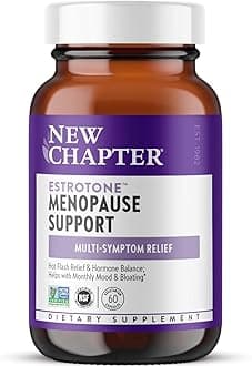 New Chapter Menopause Supplement Estrotone with Evening Primrose Oil + Black Cohosh for Hormone Health Vegetarian Capsule, 60 Count