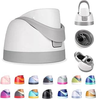Renyqatt Replacement Lid for Owala Freesip, One Button Water Bottle Top Lid Compatible with Owala Cup 16oz 24oz 32oz 40oz, BPA-Free Leakproof, Ash White