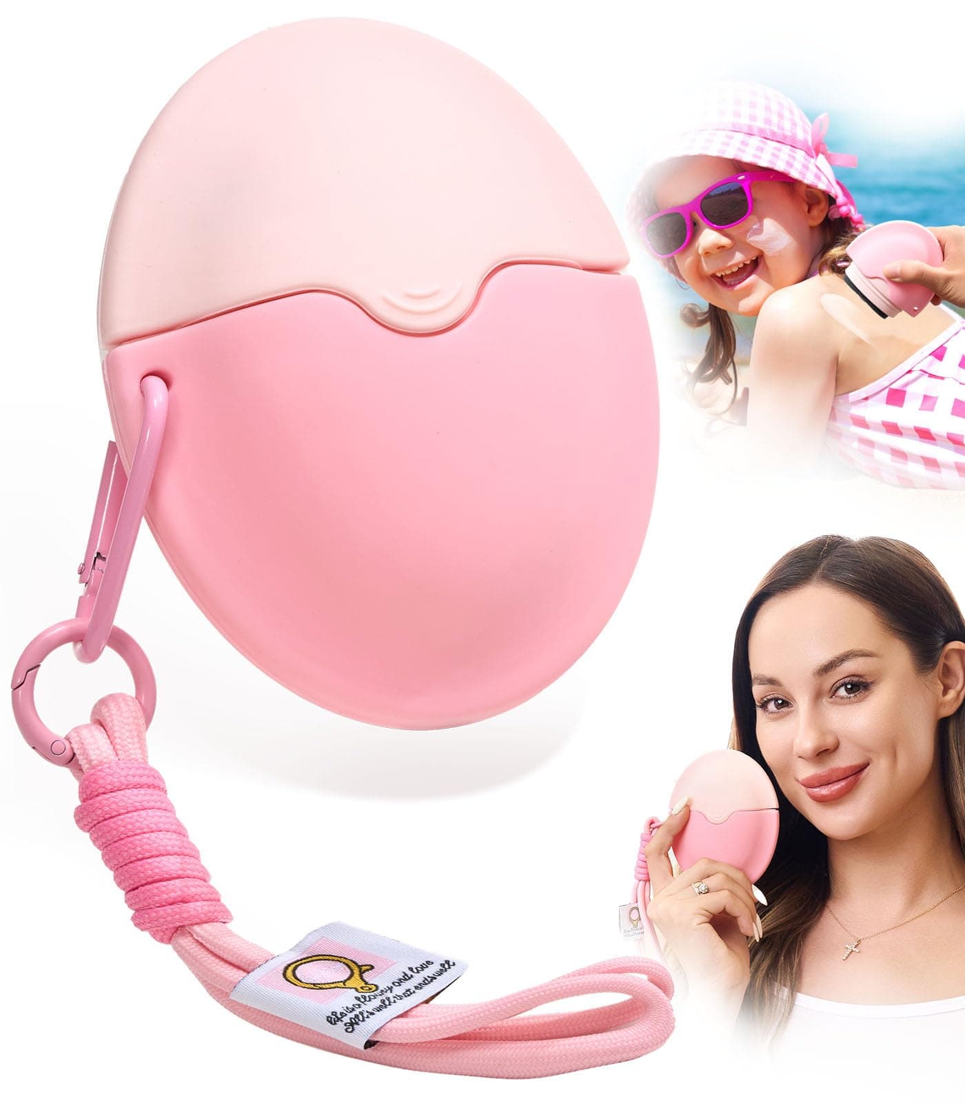 Sunscreen Applicator - Portable- Roll on Sponge Applicator for Sunscreen, Sunblock Buddy Brush Set with Protective Caps For Kids, Adults & Families - Perfect Size for Travel