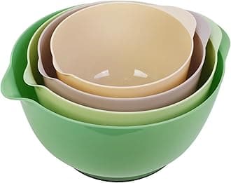 Classic Mixing Bowl Set, BPA Free Plastic, Microwave and Dishwasher Safe, 4.5 quarts (Sage)