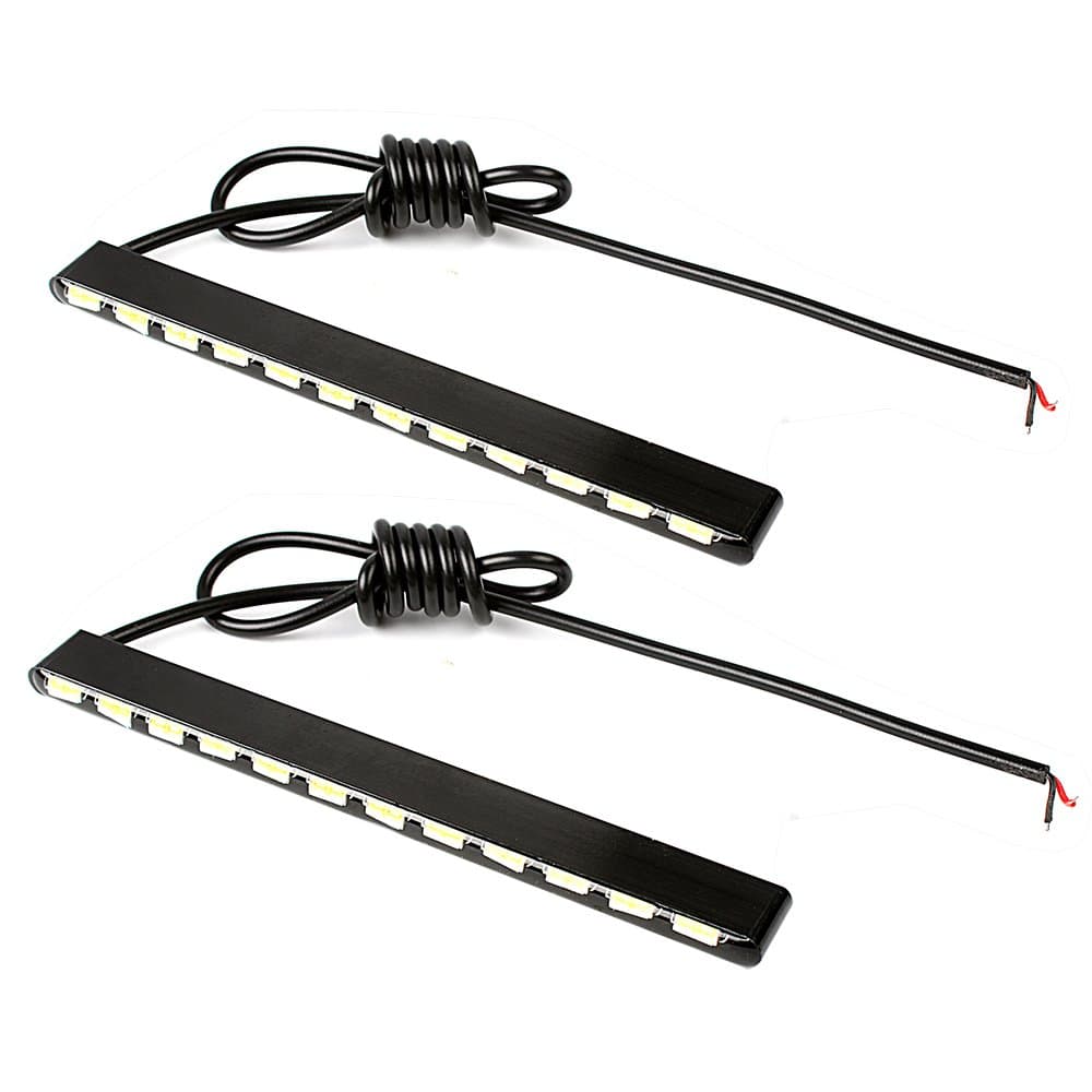 iTimo 1 Pair Car Daytime Running Lights, SMD 7030 LED Strips, 12 LEDs, Super Bright Car Fog Light, Aluminum Housing, Waterproof