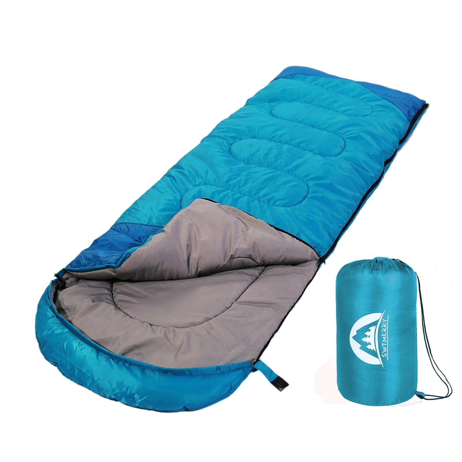 SWTMERRY Sleeping Bag 3 Seasons (Summer, Spring, Fall) Warm & Cool Weather - Lightweight,Waterproof Indoor & Outdoor Use for Kids, Teens & Adults for Hiking and Camping