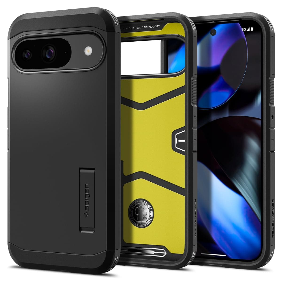 Tough Armor for Google Pixel 9 Pro Case, Pixel 9 Back Cover (2024) - TPU+Poly Carbonate｜Black