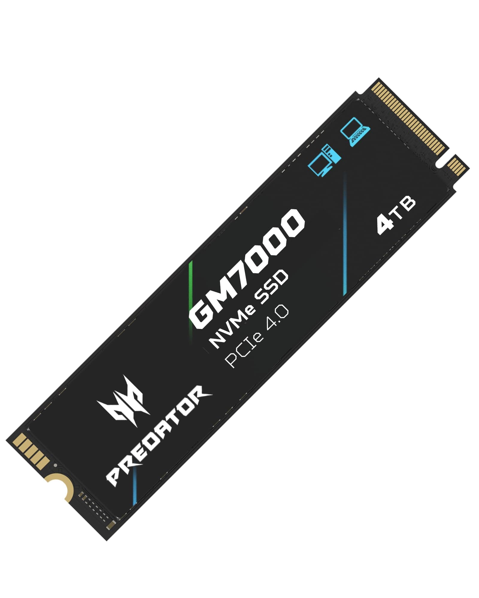 Predator M.2 SSD 4TB GM7000 with DRAM Cache NVMe 1.4 2280 PCIe Gen4×4 Ultra high Speed (Maximum Read: 7400MB/s, max Write: 6700MB/s) 3D NAND TLC Internal SSD Compatible with PS5 Pro -BL.9BWWR.107