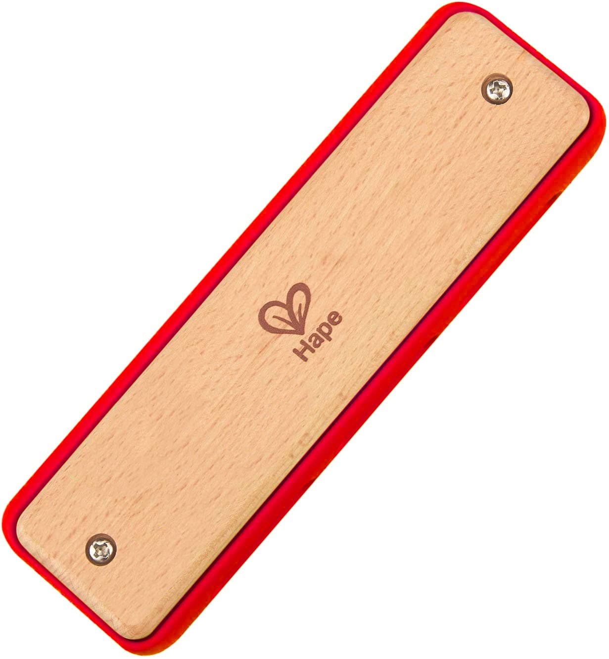 Hape E0616 Harmonica Red 1.7 x 5.7 x 1.0 inches (4.4 x 14.5 x 2.6 cm), Wooden Musical Instrument Toy for 3 Years and Up