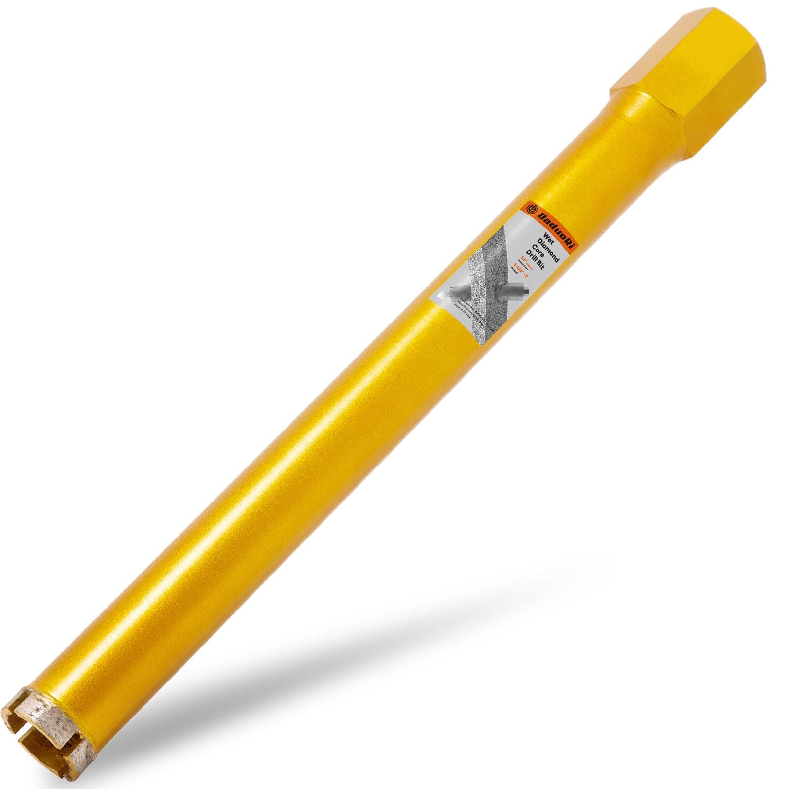 1 1/2 Inch Wet Core Drill Bit, 1.5" Core Bits for Concrete, 14" Drilling Depth, 1-1/4"-7 Thread Diamond Core Drill for Cured Concrete, Hard Masonry, Brick, Solid Cement, Stucco, Stone (38mm)