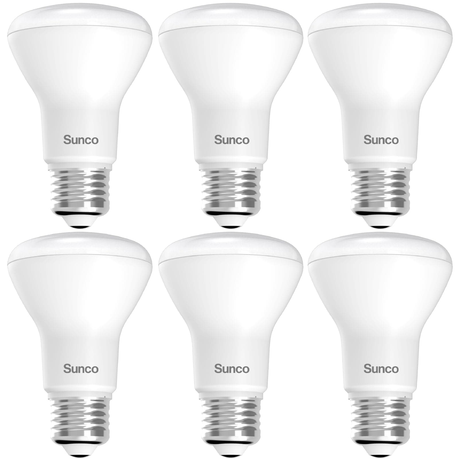 Sunco 6 Pack BR20 LED Light Bulbs, Indoor Flood Light R20, Dimmable, CRI93 3000K Warm White, 50W Equivalent to 7W, E26 Base, Recessed Can Lights for Home Living Area Ceiling Lights - UL.