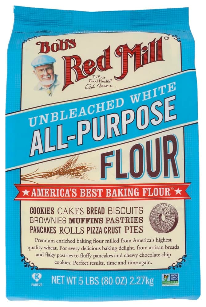 Bobs Red Mill Unbleached White All-Purpose Baking Flour - 5 lb - Case of 4