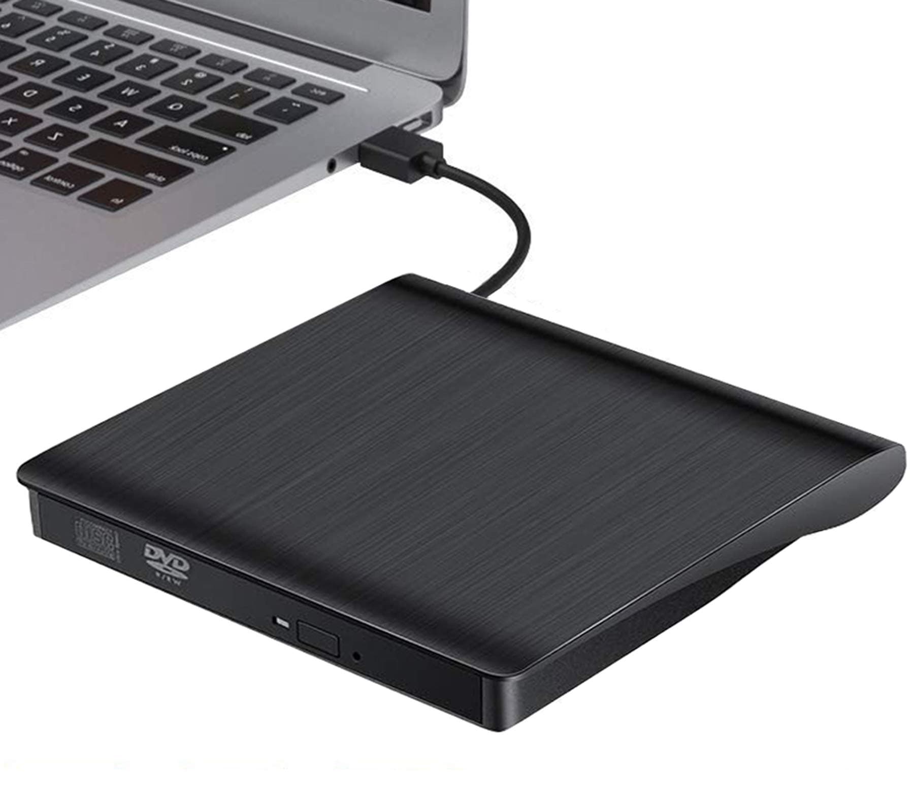 QueenDer External DVD Drive USB 3.0 CD Burner Ultra Slim CD-RW/DVD-RW Writer Portable CD Player Optical Driver Plug and Play for MacBook Air, Macbook Pro, Mac OS,PC Laptop for Windows7/8/10/XP/Vista