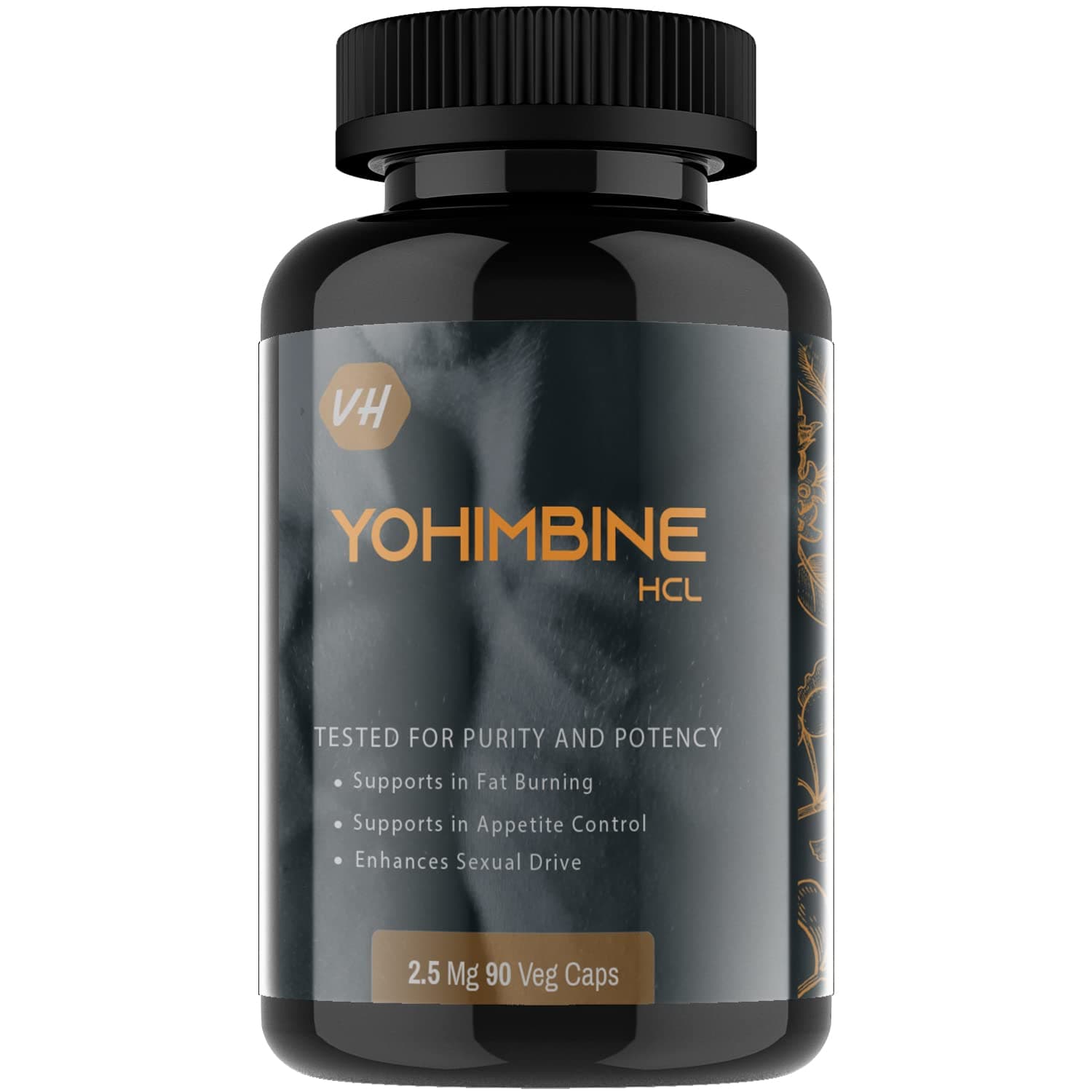 Yohimbine Hcl 2.5mg | Premium Pre Workout Supplement for Men and Women | Weight Loss Products | Belly Fat Burner | Pharmaceutical & USP grade | WHO GMP Certified | 90 vegan capsules by VitaminHaat