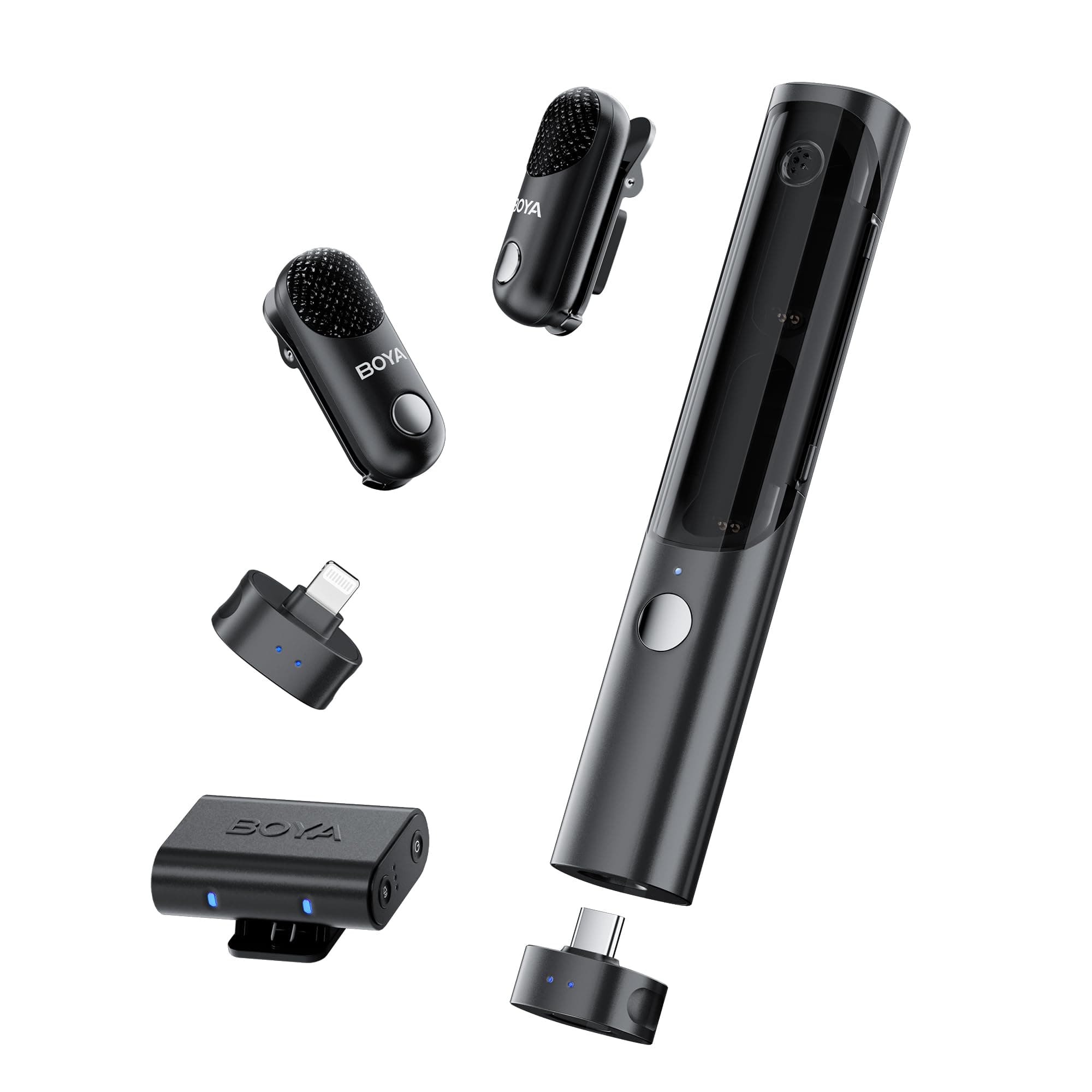 Magic-02 Wireless Lavalier Microphone, 30Hrs Battery,328FT Los Range,Safety Track&Limiter,4-in1 Mini Lapel Wireless Mic for Android iPhone Camera Laptop PC, Ai Noise Reduction for TikTok YouTube