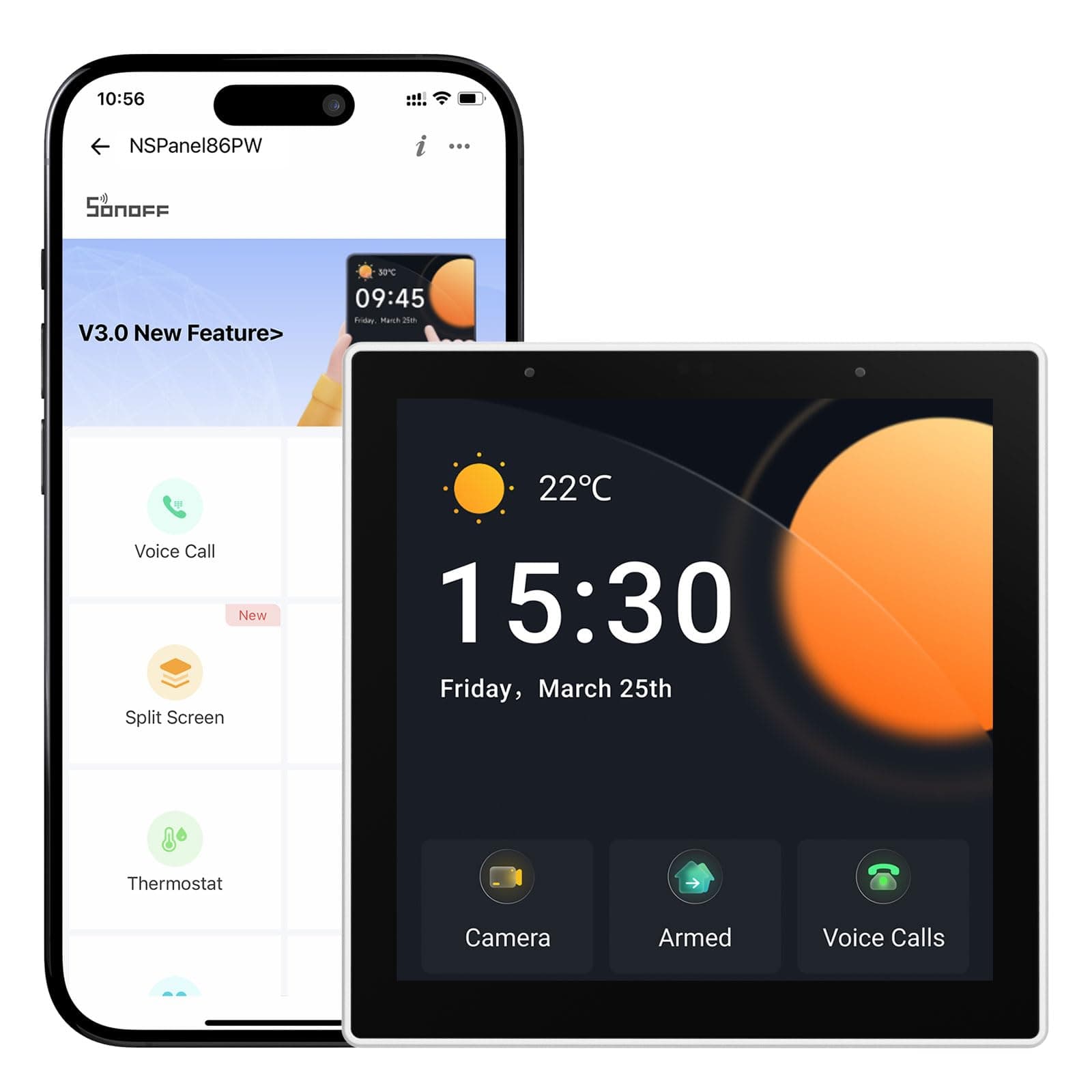 SONOFF NSPanelPro Smart Home Control Panel, Supports Bi-Directional Synchronisation with HA, with ZigbeeGateway, Intelligent Security Functions