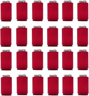 Can Cooler Sleeves Blank Poly Foam (24, Red)