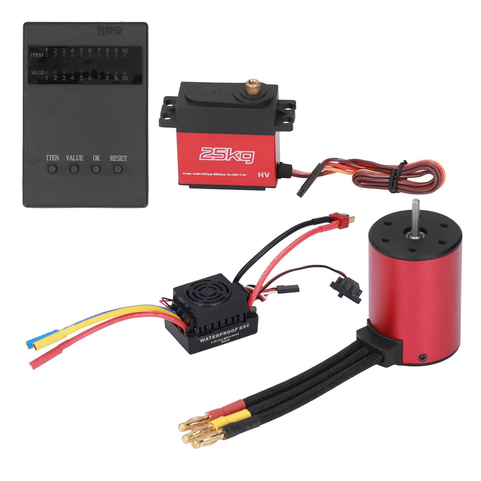 Servo Sensorless Motor ESC Combo, Motor ESC Combo Heat Dissipation 3100KV for RC Car
