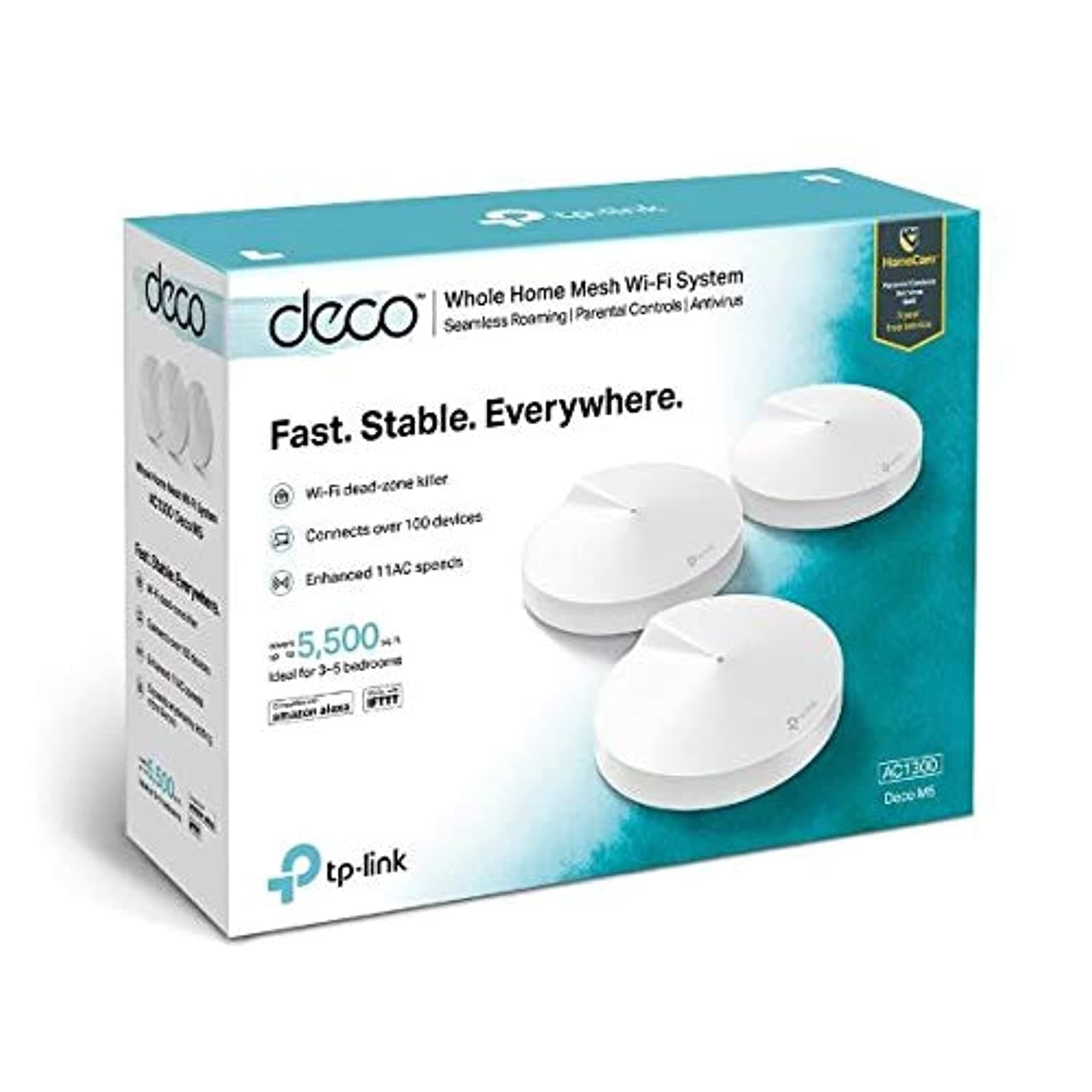 TP-Link DECO M5 AC1300 Home Mesh Wi-Fi System - Pack of 3