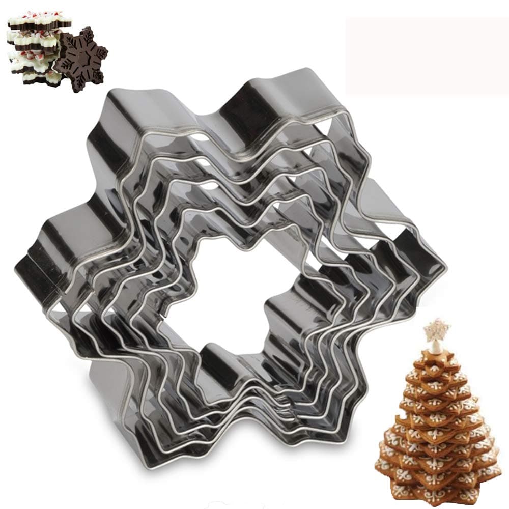 Tmflexe Snowflake Cookie Cutter, Pack of 5