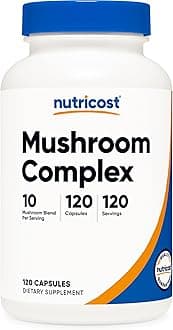 Mushroom Complex Supplement, 120 Capsules - 10 Mushroom Blend (with Reishi, Maitake, Shiitake, Lion's Mane, and More) - Non-GMO and Gluten Free