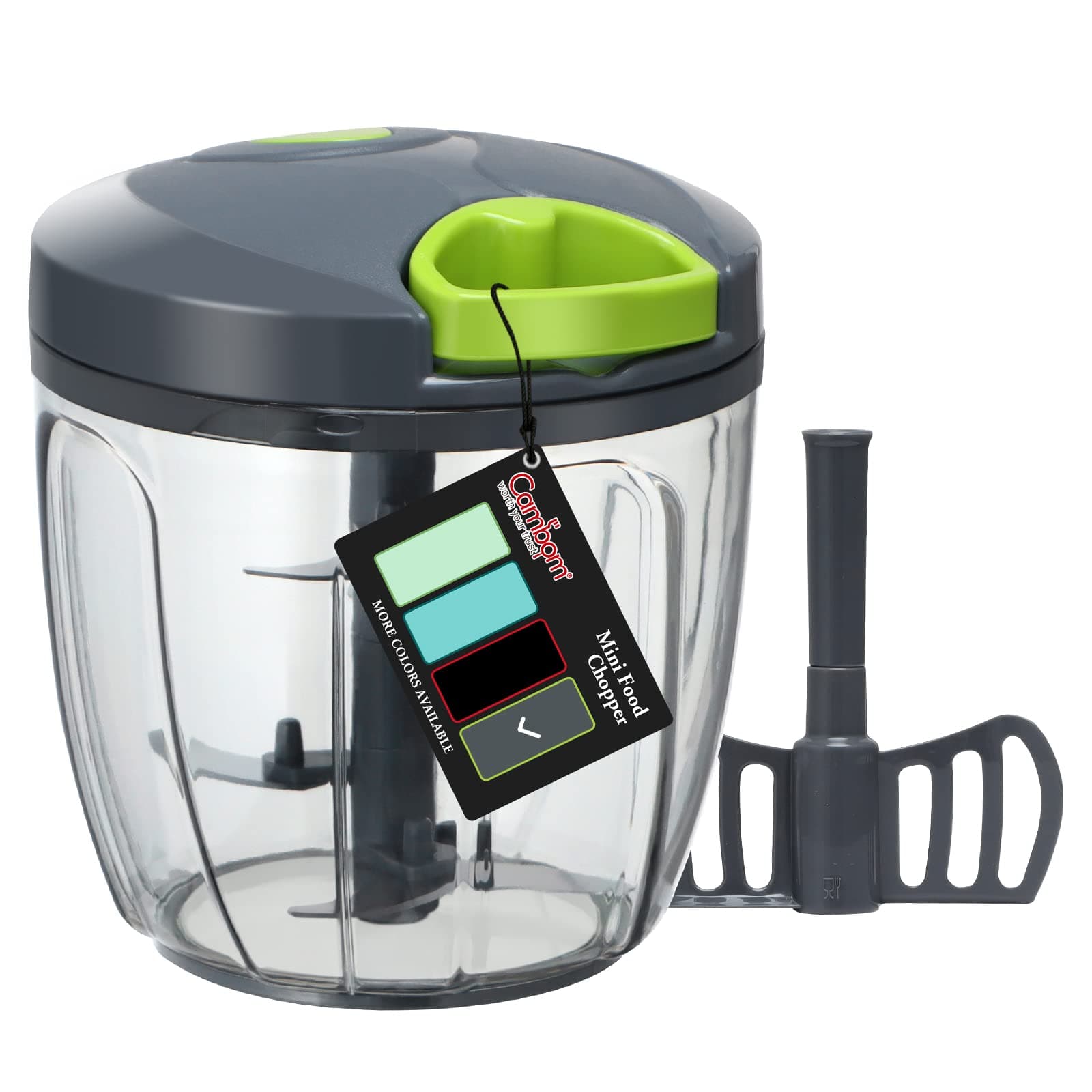 Manual Food Chopper Vegetable Cutter, Hand String Vegetable Chopper Onions Cutter for Vegetable Fruits Nuts BPA Free Food Safe Material, 900ml Grey