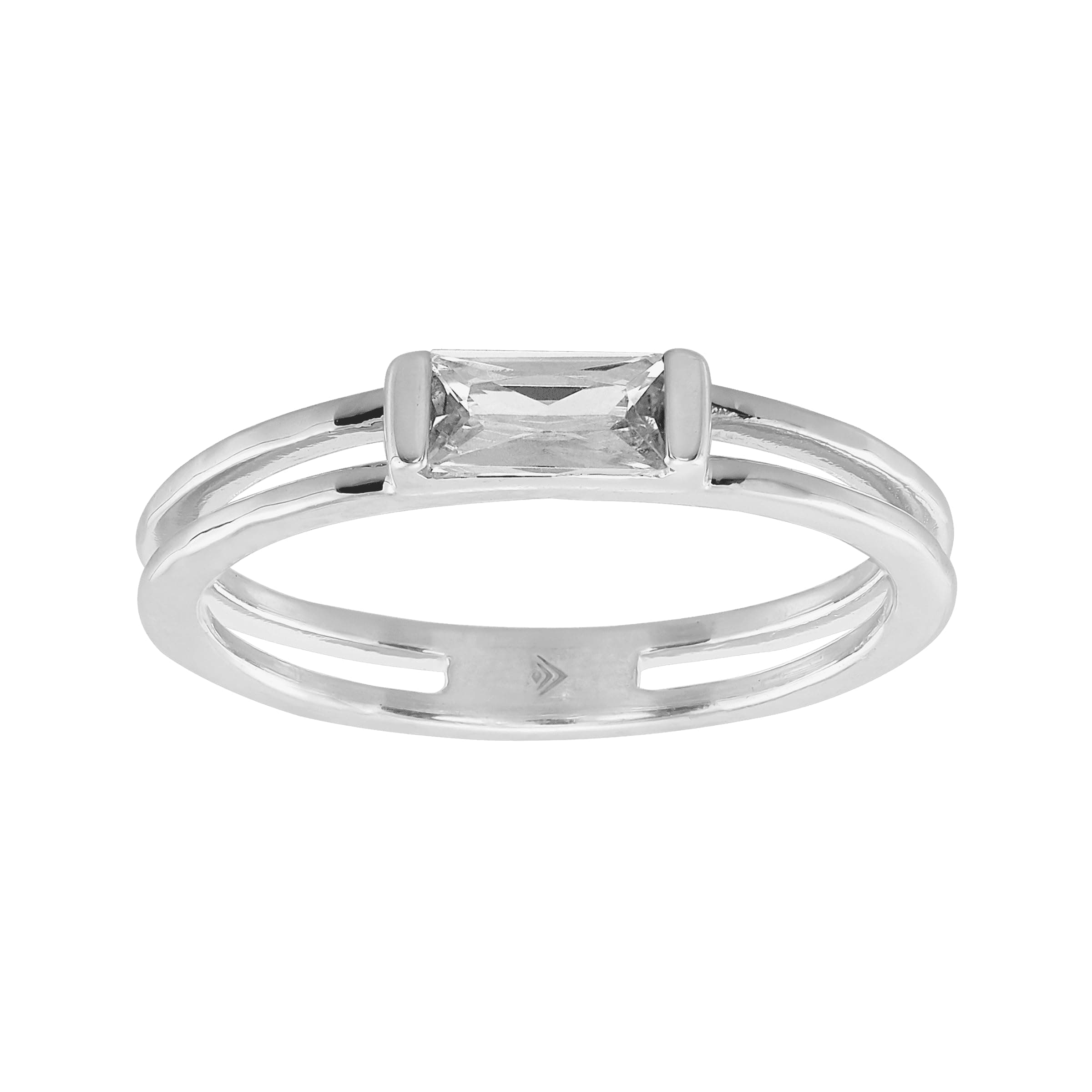 Baguette Stack' Cubic Zirconia Ring in Sterling Silver