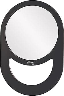 Diane Handle Mirror, Black, 11 x 7.5 Inches by Diane