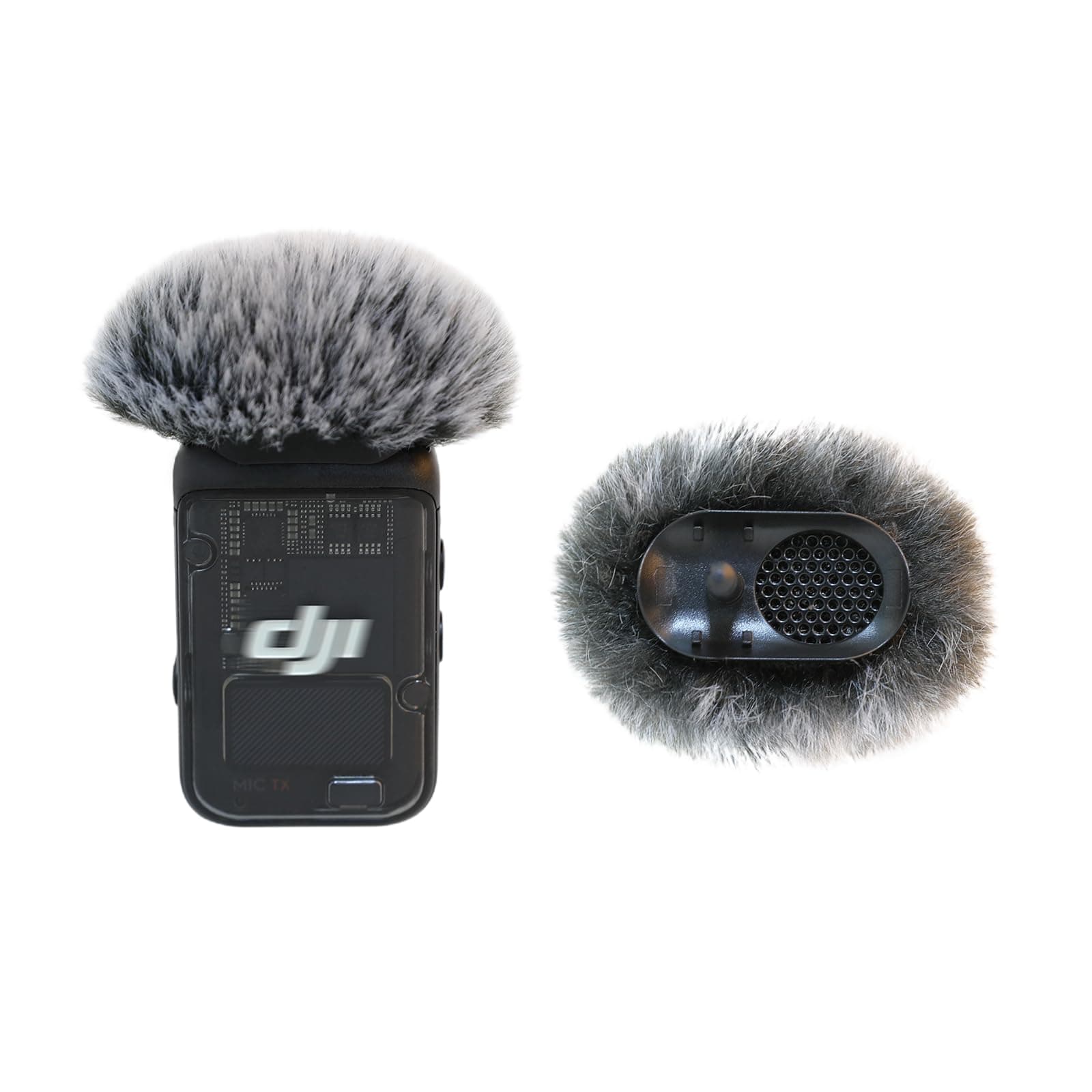 Microphone Windscreen Compatible with DJI MIC 2 (Not for DJI MIC 1) / OSMO POCKET Microphone Furry Wind Muff (2 Packs-Grey)