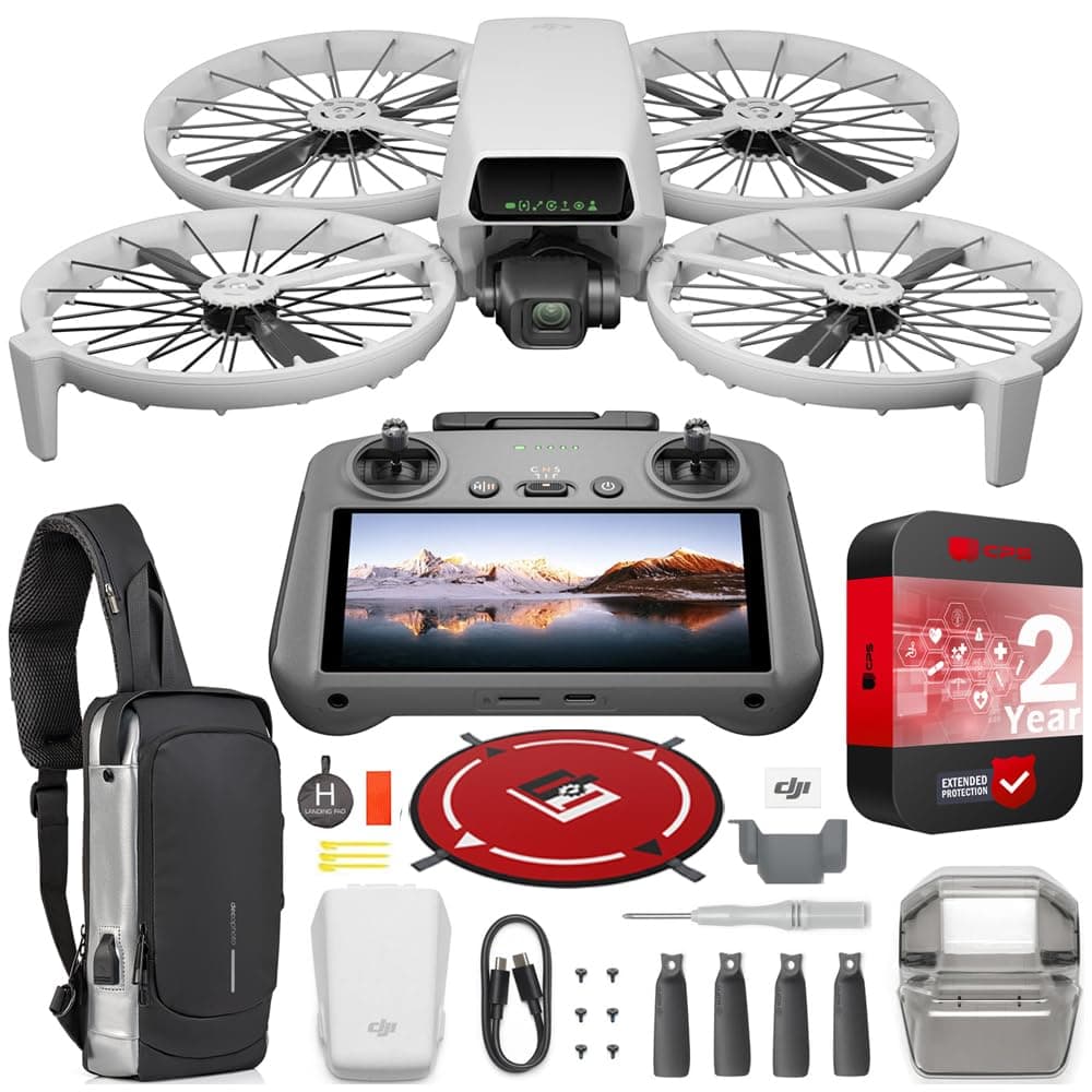 Flip with RC 2 Screen Remote Controller, Follow Me Drone with 4K UHD Camera for Adults, Under 249g, 3-Axis Gimbal Stabilization, Palm Takeoff, 31-Min Flight Time Bundle with Deco Gear Accessories