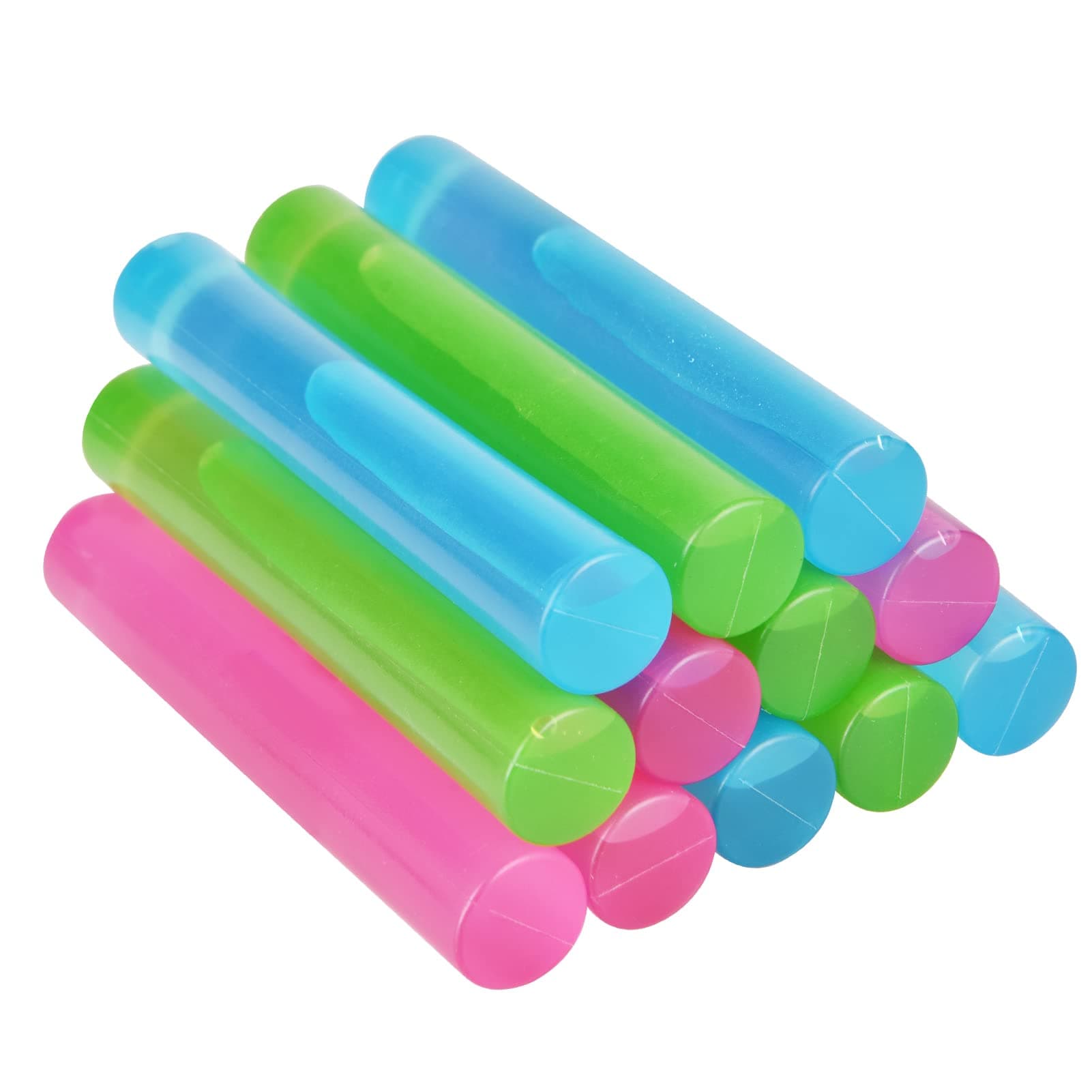 12 Pack Reusable Ice Cubes for Drinks, Quick Freeze Reusable Water Bottle Ice Stick BPA Free, Washable Plastic Ice Cubes for Whiskey, Wine, Coffee (Multicolor)