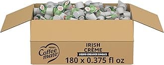 Nestle Coffee mate Coffee Creamer, Irish Creme, Concentrated Liquid Creamer Singles, Non Dairy, No Refrigeration, 0.375 fl oz Tubs (Pack of 180)